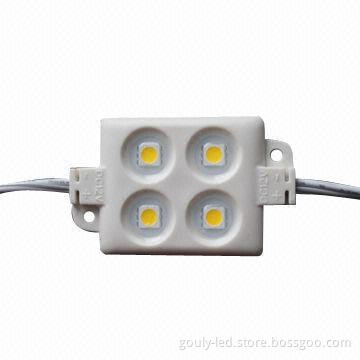 SMD 5050 4-piece Injection LED Module, Made of ABS, 12V DC Waterproof Drive with Adapter